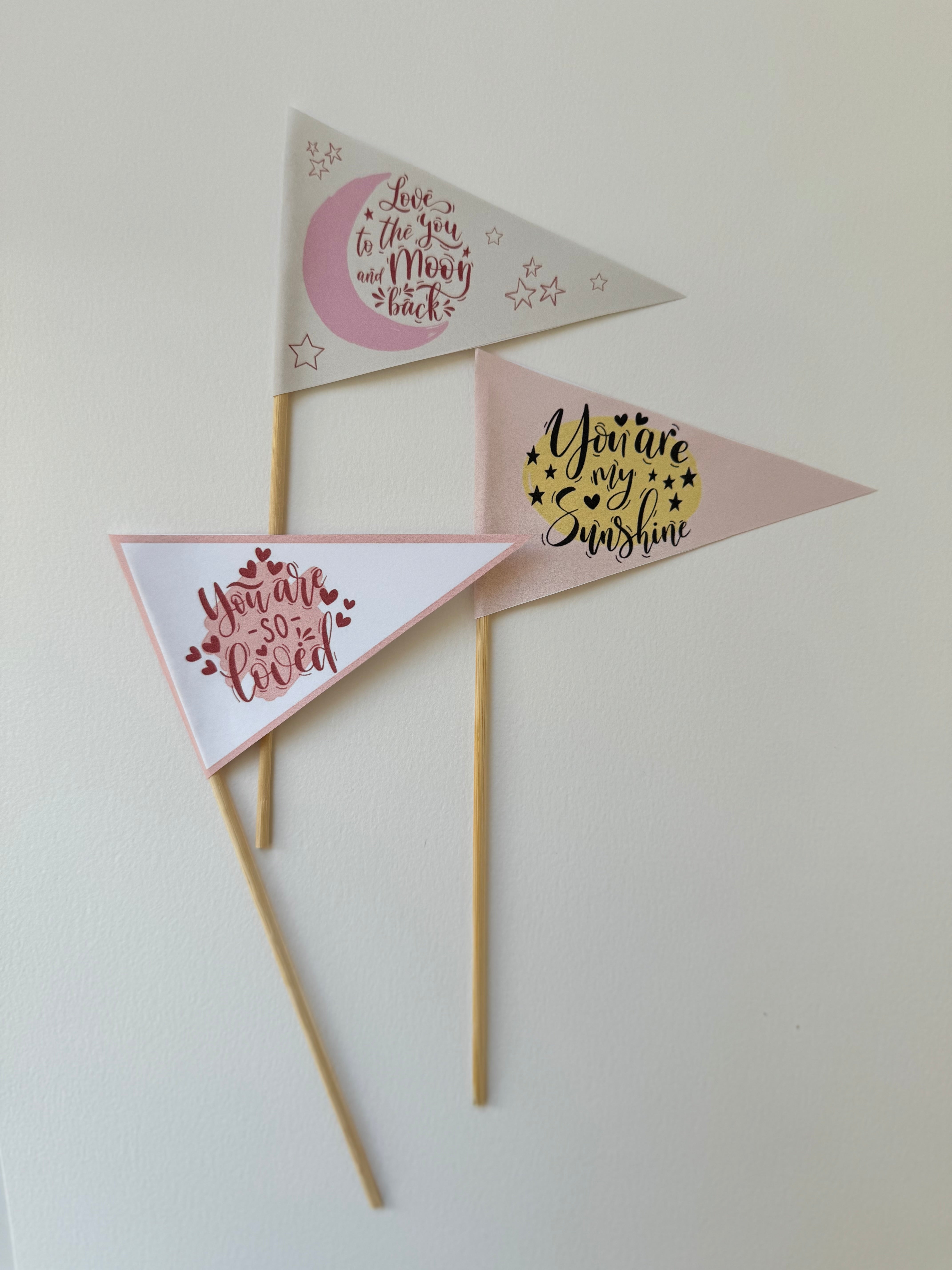 Whimsical Valentine Pennant Flags