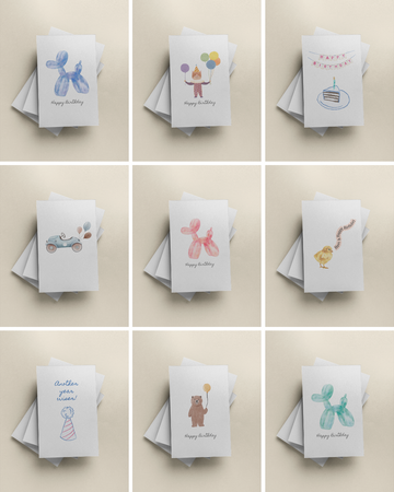 Birthday Card Greeting Card Set – Pack of 9