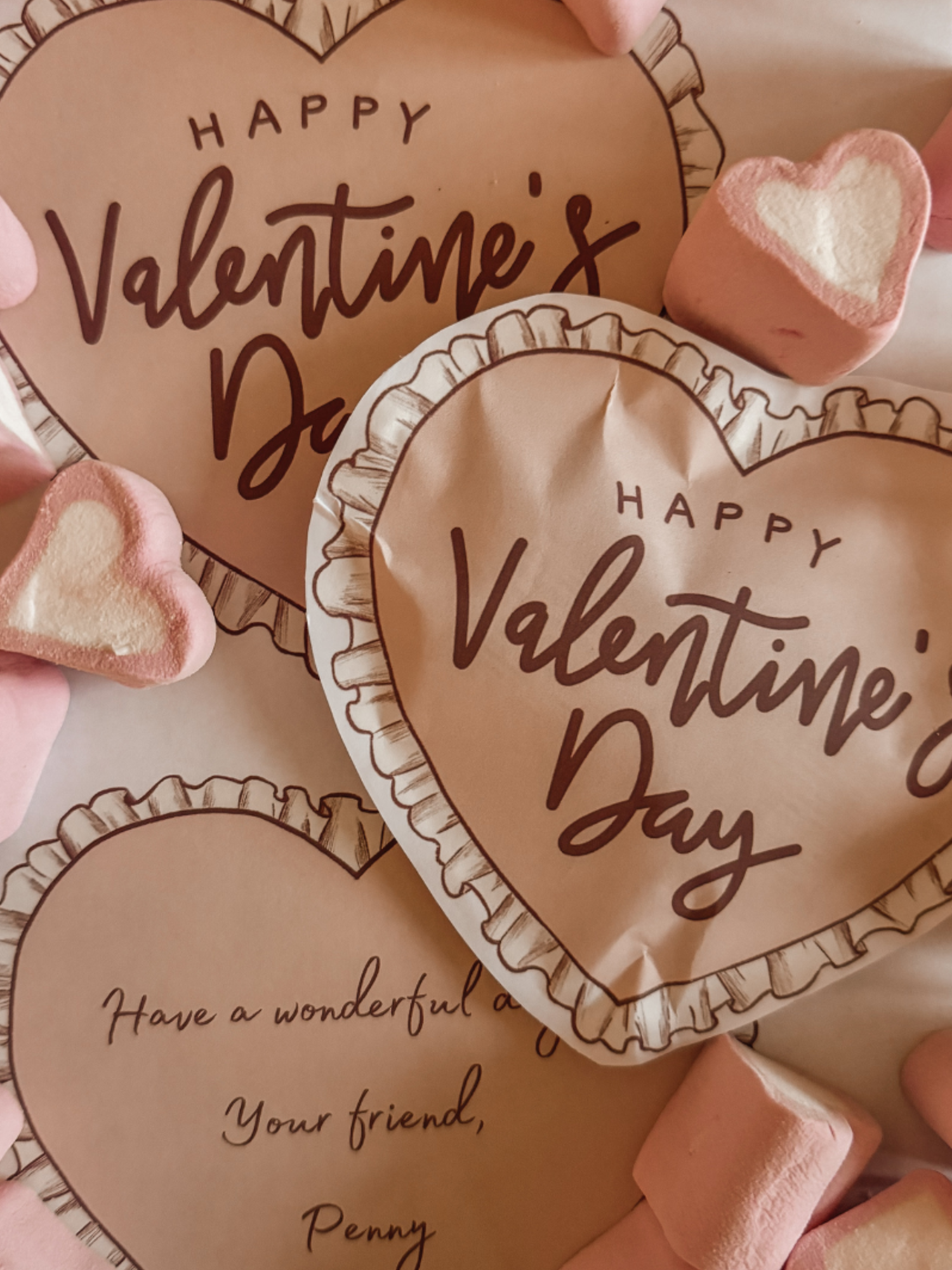 Frilly Heart Valentine Treat Pouch