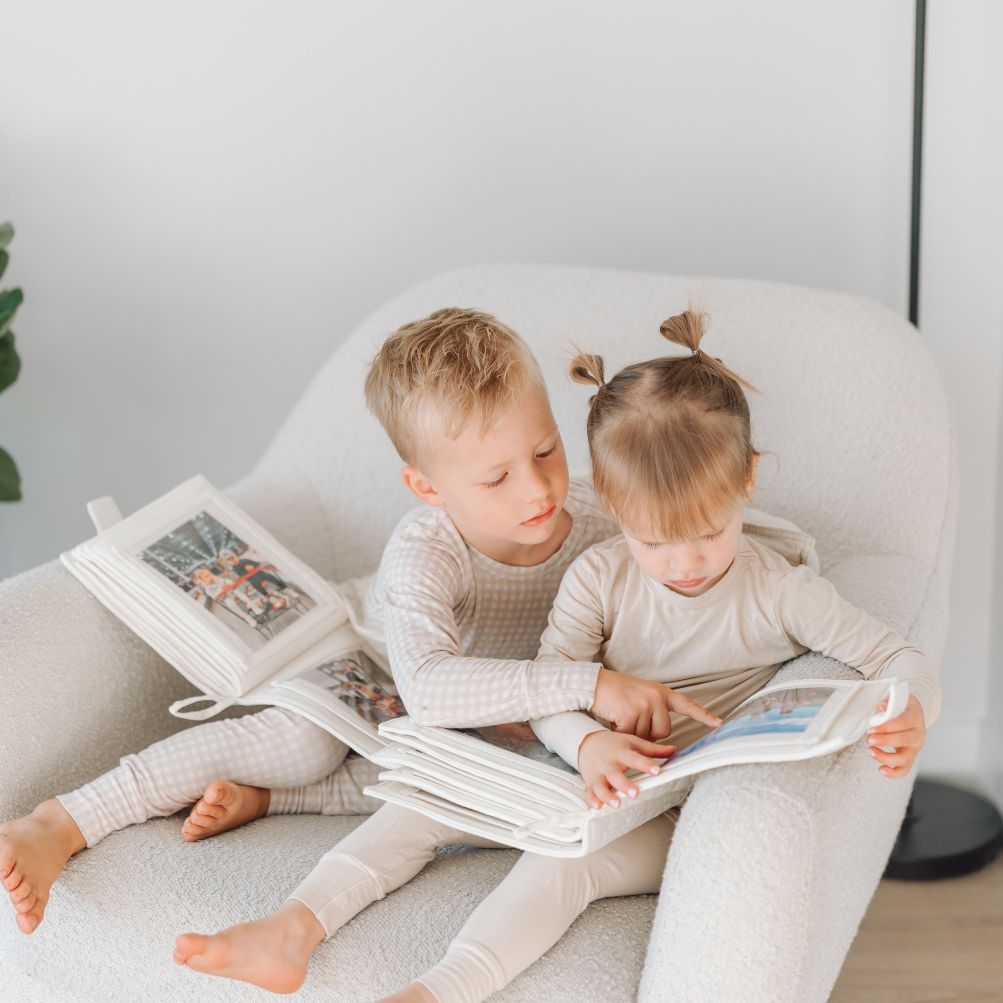 kids playing with the cuddle book